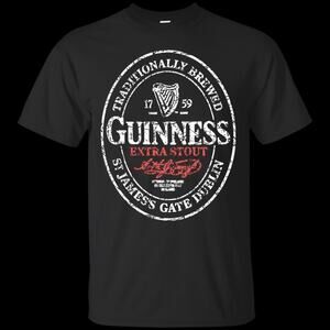Guinness Beer Black Graphic T-Shirt Short Sleeve Top Stout Logo Adult Size Large